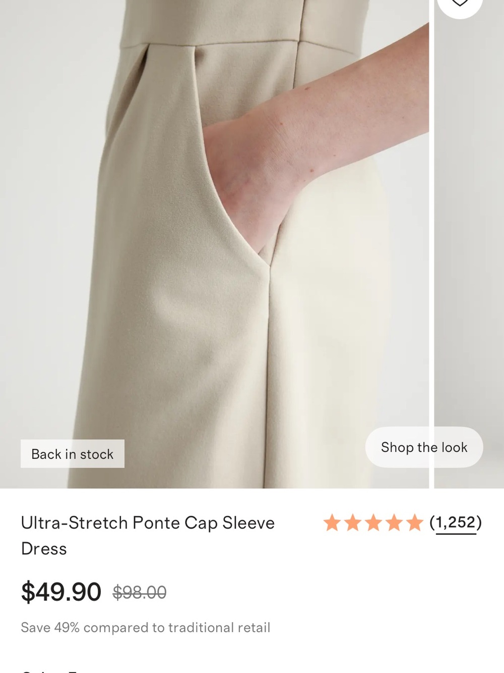 Quince Black Cap-Sleeve Sheath Dress - Picture 5 of 6